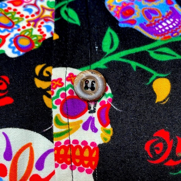 David Carey Originals Sugar Skull Hawaiian Shirt 3X - Picture 5 of 7